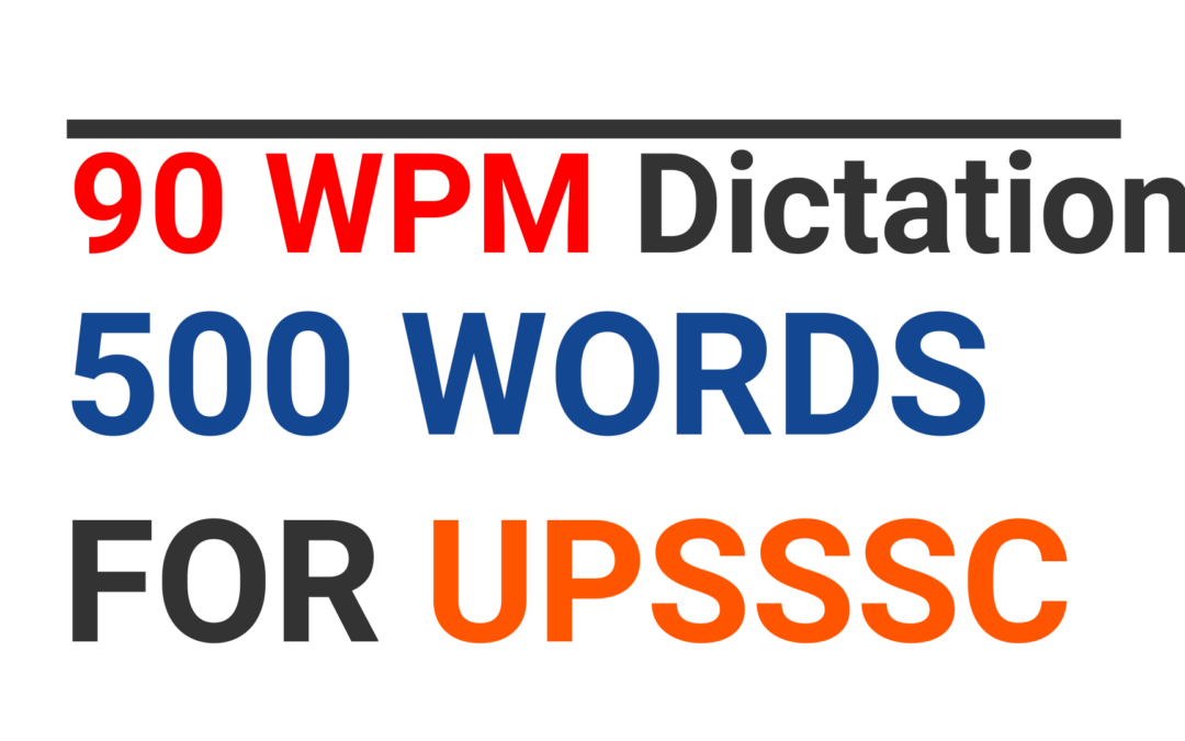 90 WPM Hindi shorthand dictation for UPSSSC Steno